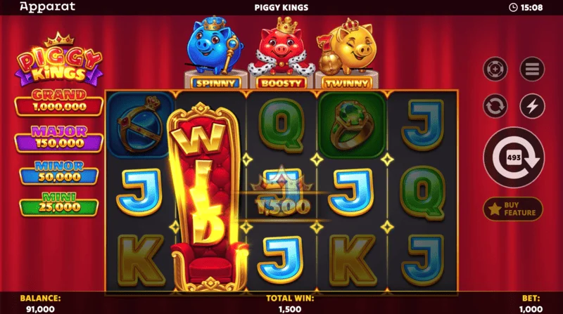 Piggy Kings - Booster Coins za rangi tatu kwenye uwanja